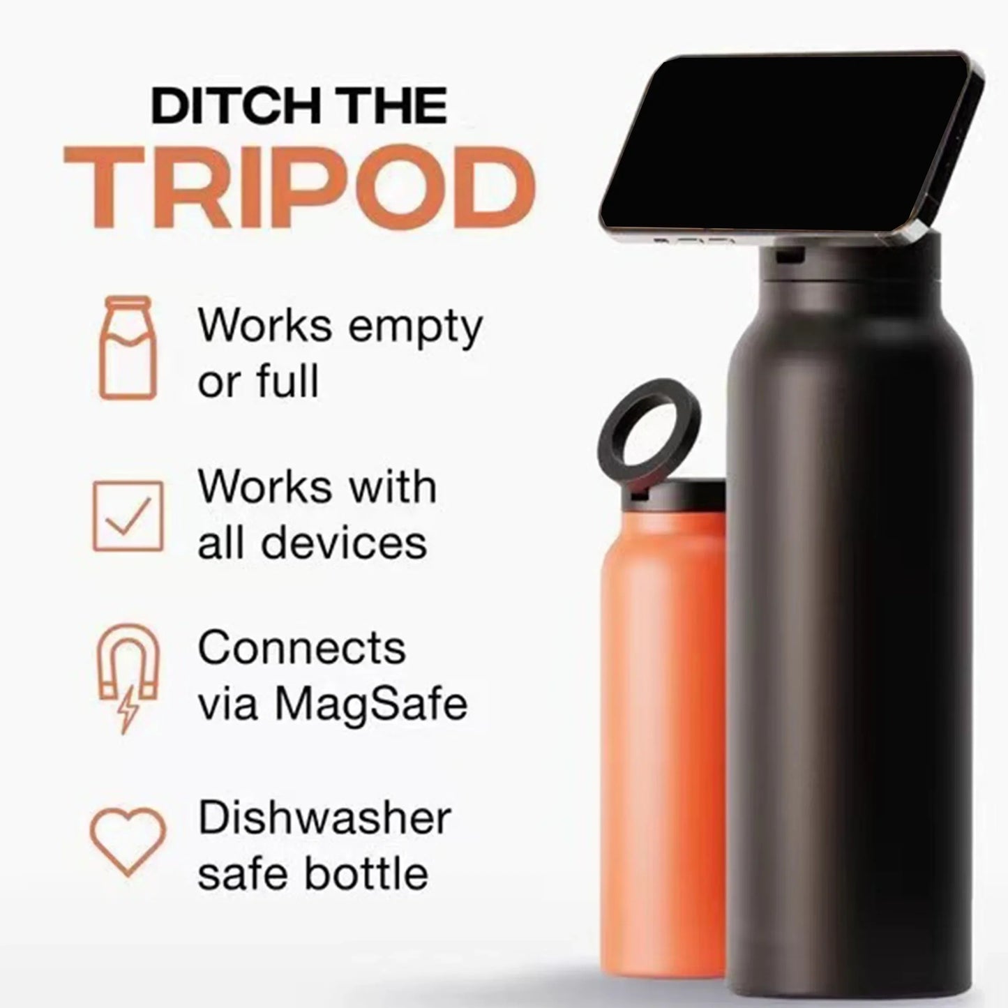 AquaMag – The Smart Water Bottle with Magnetic Phone Holder